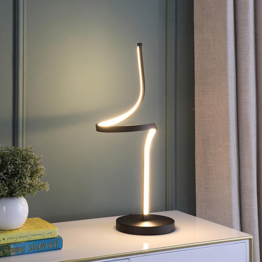 22" In Led Apollo Spiral Curved Tube Modern Table Lamp. Picture 4