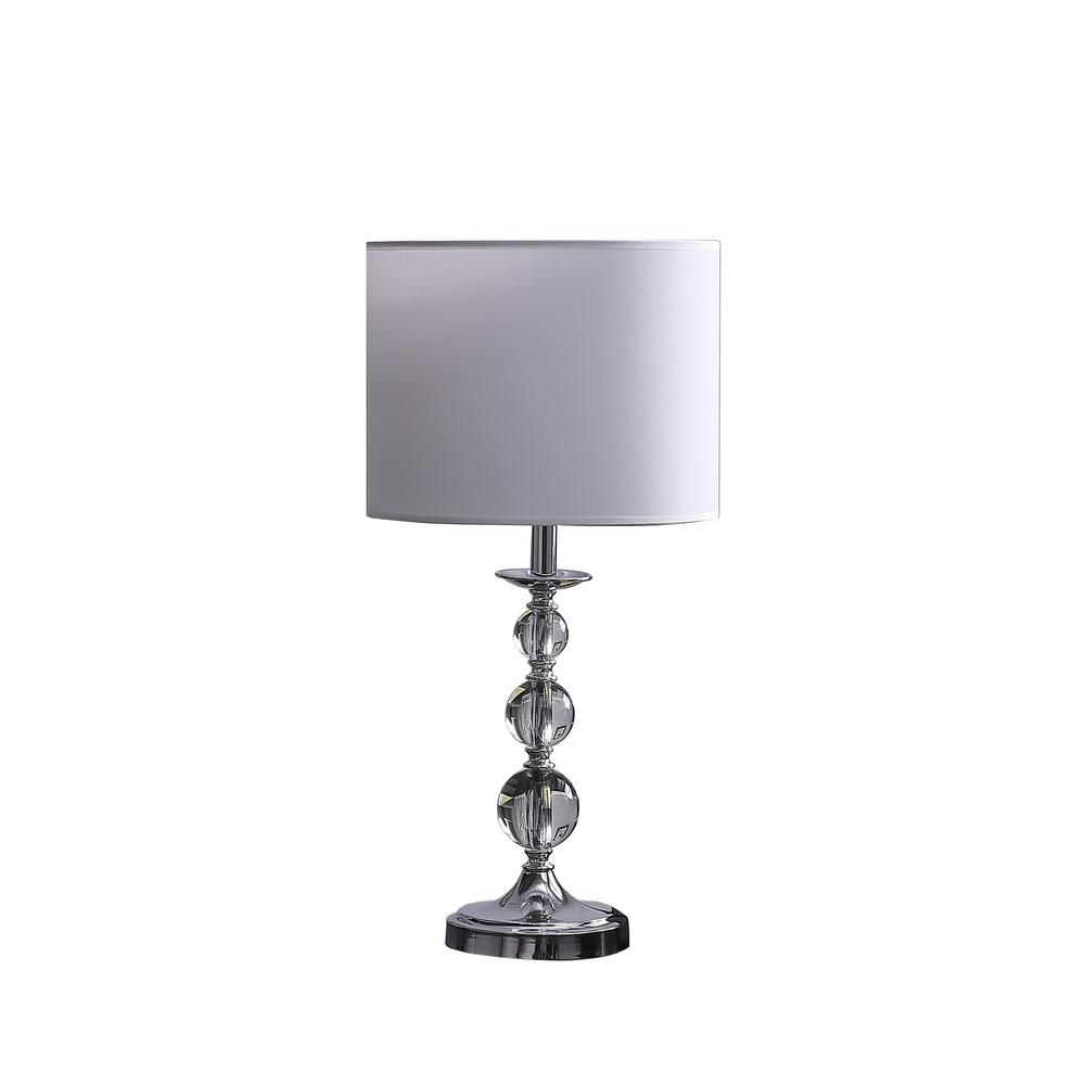 19.75" In Ascending Solid Crystal Orbs Chrome Table Lamp. Picture 1