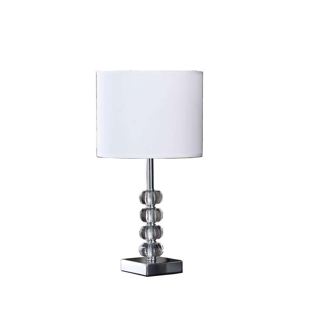17.75" Olivia Prism Orb Crystal Modern Silver Table Lamp. The main picture.