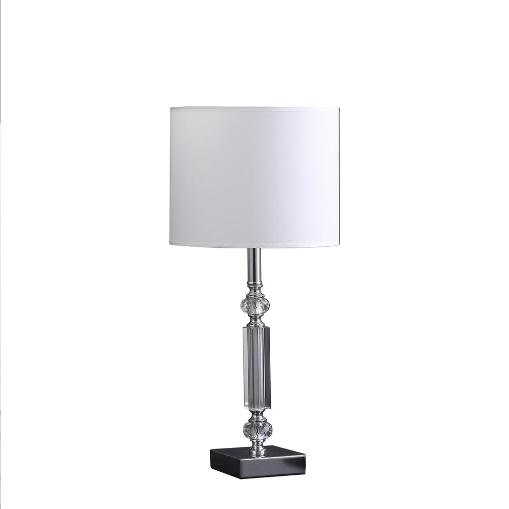 19.75" In Elon Cut Crystal Column Modern Table Lamp. Picture 1