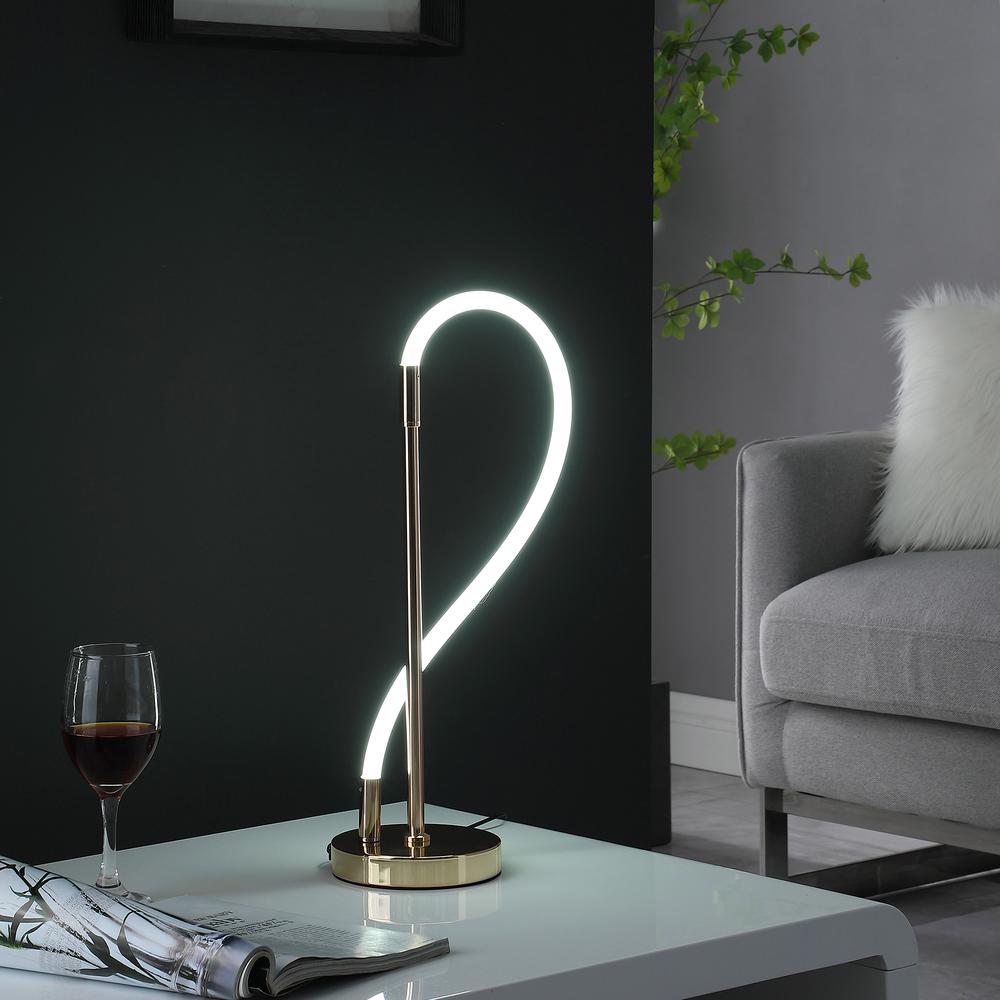 20.5" In Elastilight Led Tube W/ Magnetic End Contemporary Rose Gold Table Lamp. Picture 6