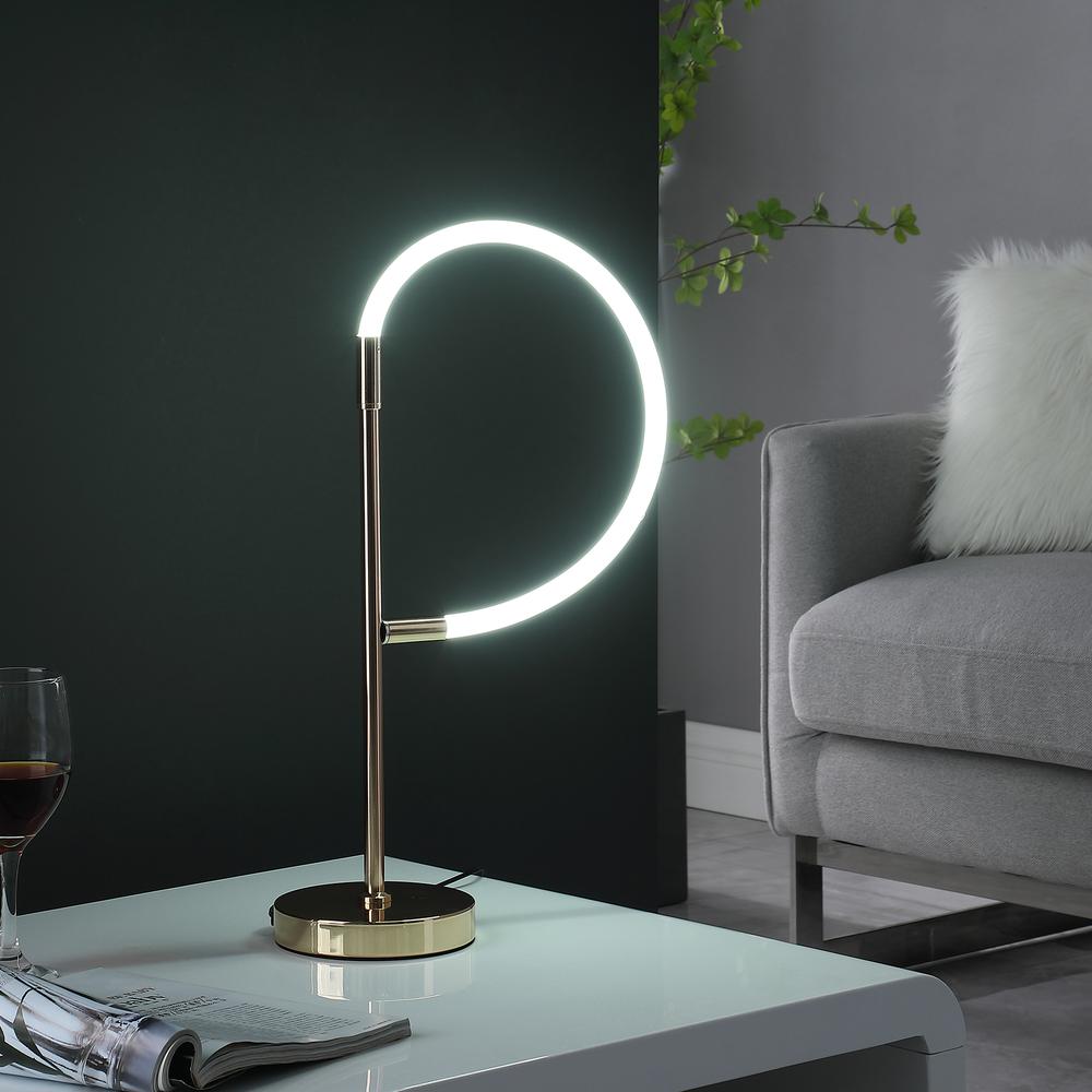 20.5" In Elastilight Led Tube W/ Magnetic End Contemporary Rose Gold Table Lamp. Picture 5