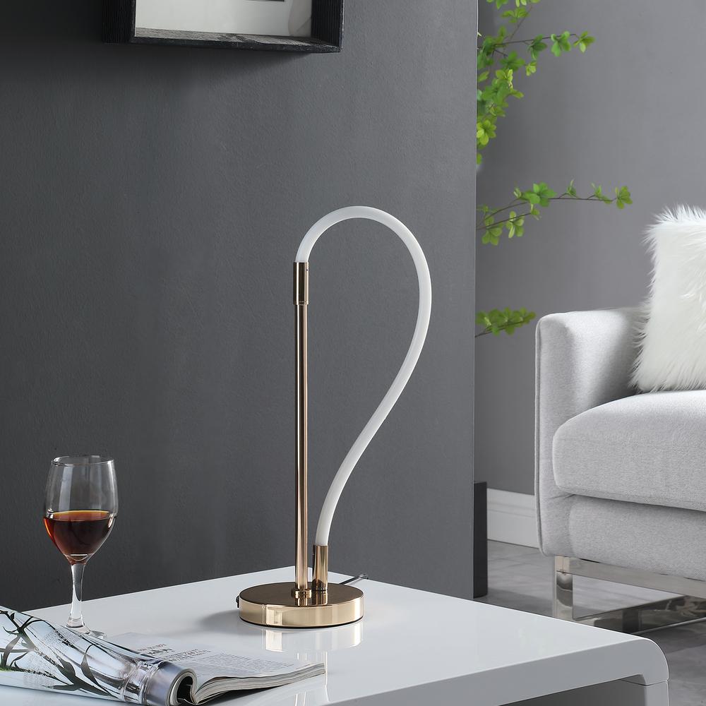 20.5" In Elastilight Led Tube W/ Magnetic End Contemporary Rose Gold Table Lamp. Picture 3