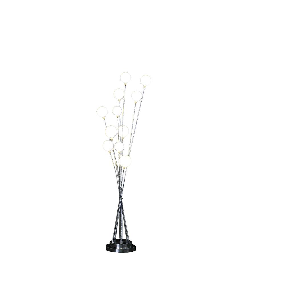 46" In 11-Light Acrylic Globe Aluminun Led Chrysanthe Silver Chrome Metal Floor Lamp. Picture 2
