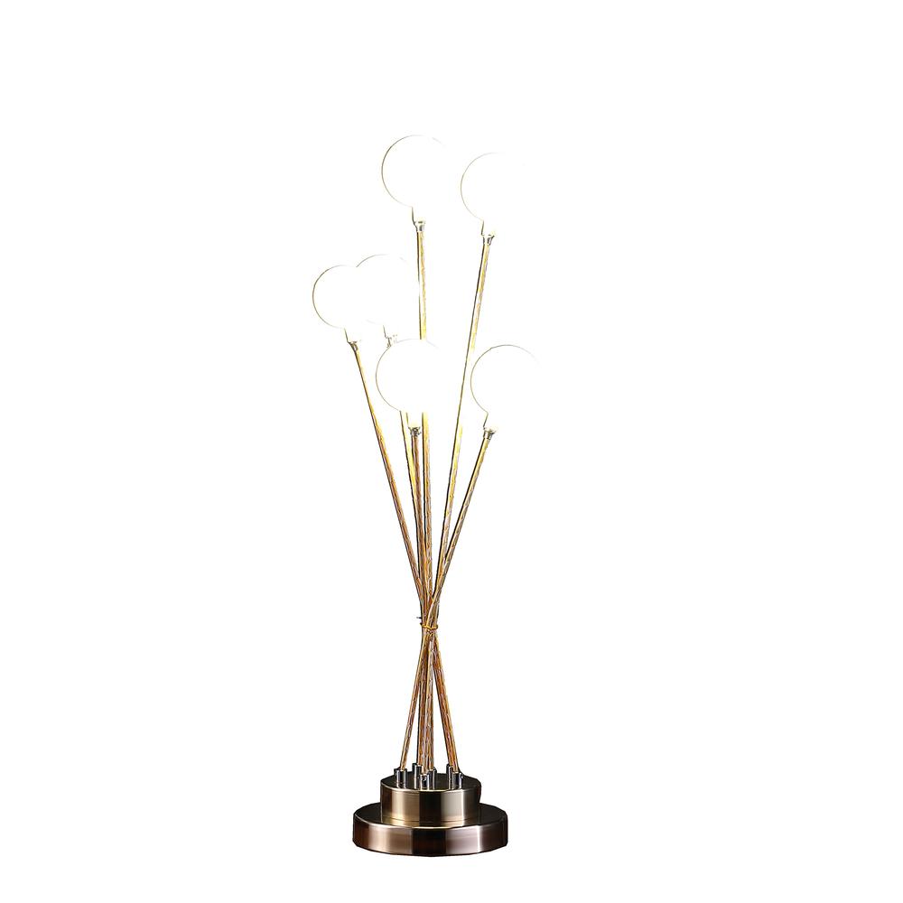 6-Light Acrylic Globe Aluminun Led Chrysanthe Metal Table Lamp. Picture 2