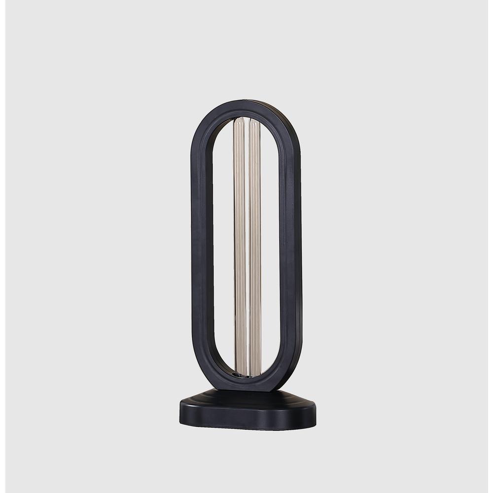 16" in UV STERILIZED BLACK OVAL TABLE LAMP W/ REMOTE CONTROL. Picture 3