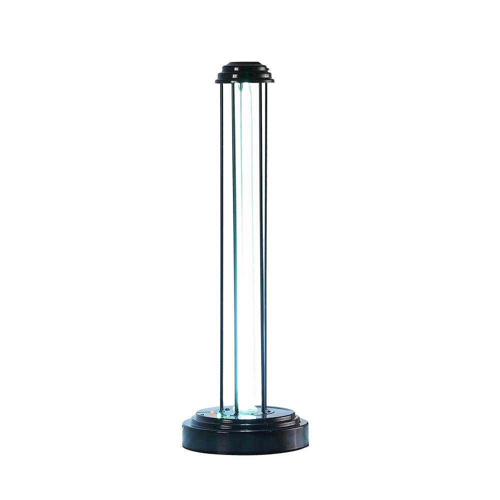24" in UV STERILIZED BLACK METAL TABLE LAMP W/ REMOTE CONTROL. Picture 2