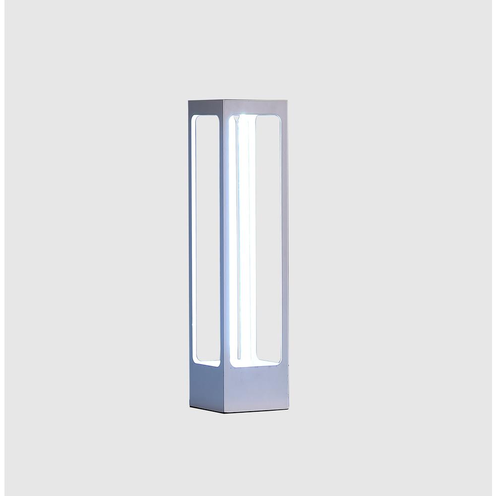 16.5" in UV STERILIZED WHITE METAL TABLE LAMP W/ REMOTE CONTROL. Picture 4