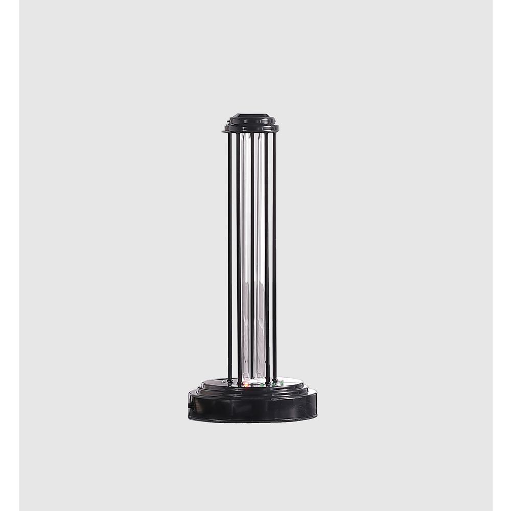 18.75" in UV STERILIZED BLACK METAL TABLE LAMP W/ REMOTE CONTROL. Picture 3