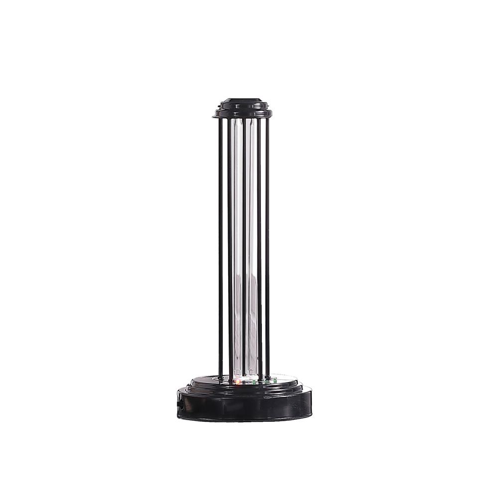 18.75" in UV STERILIZED BLACK METAL TABLE LAMP W/ REMOTE CONTROL. Picture 1