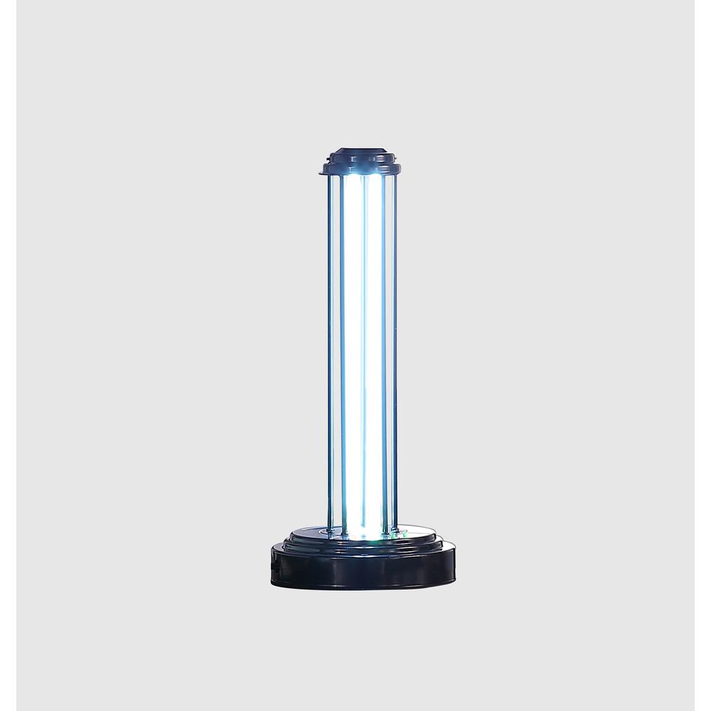 18.75" in UV STERILIZED BLACK METAL TABLE LAMP W/ REMOTE CONTROL. Picture 4