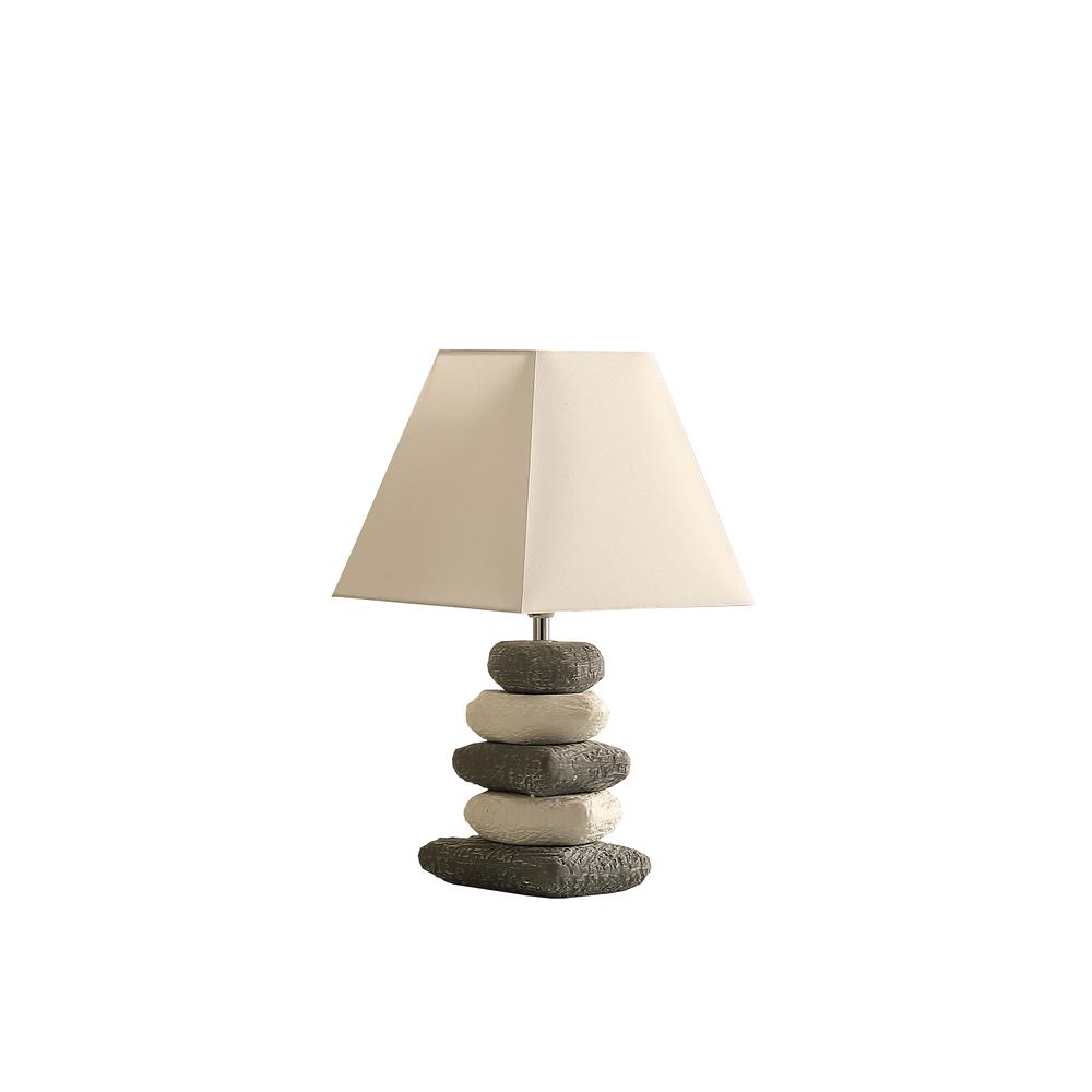 17.5" In Coastal Darya 5 Stacked Pebble Ceramic Table Lamp. Picture 1