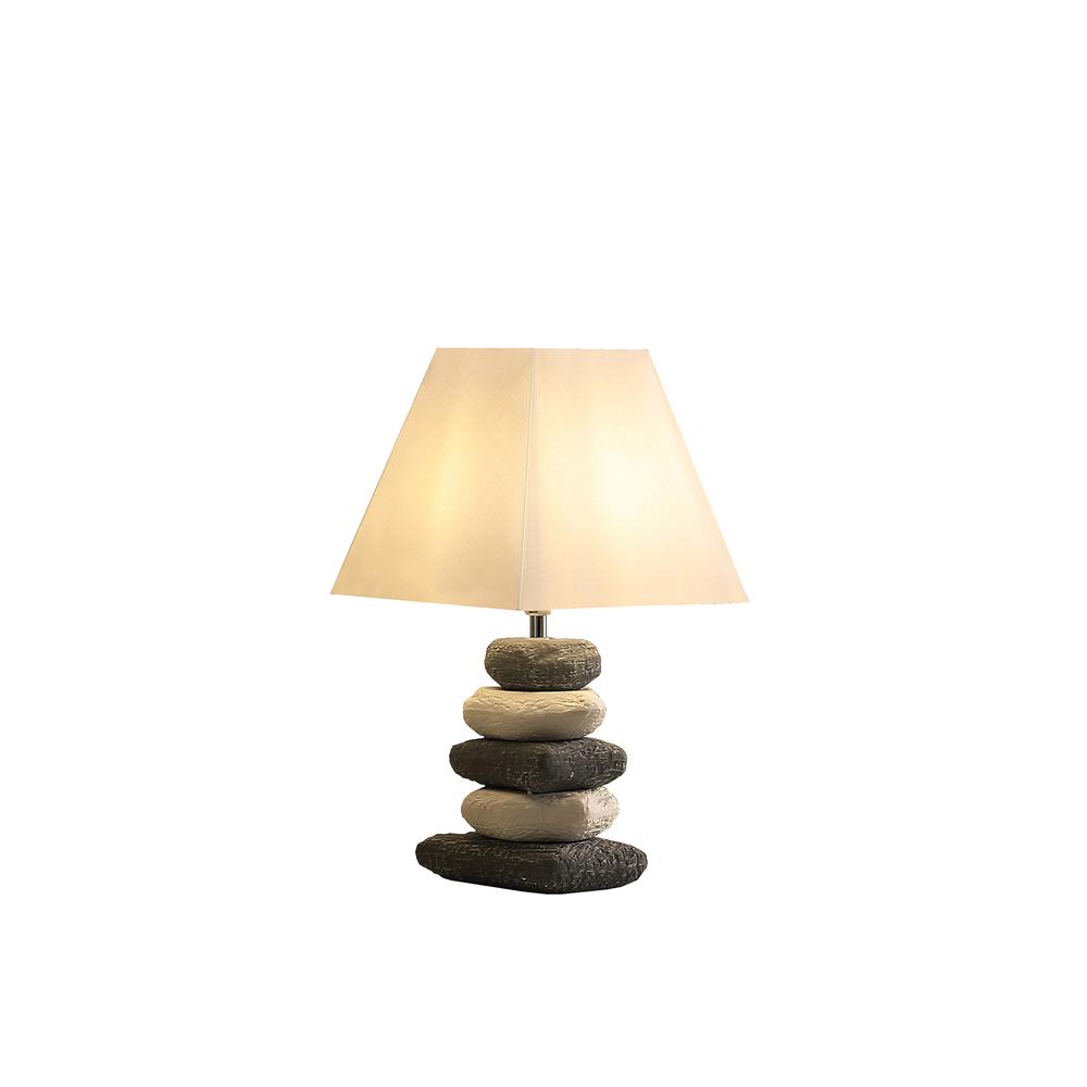 17.5" In Coastal Darya 5 Stacked Pebble Ceramic Table Lamp. Picture 2