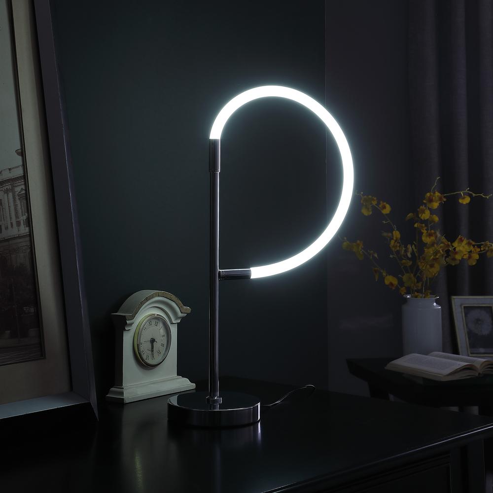 20.25" In Elastilight Led Tube W/ Magnetic End Contemporary Chrome Silver Table Lamp. Picture 5