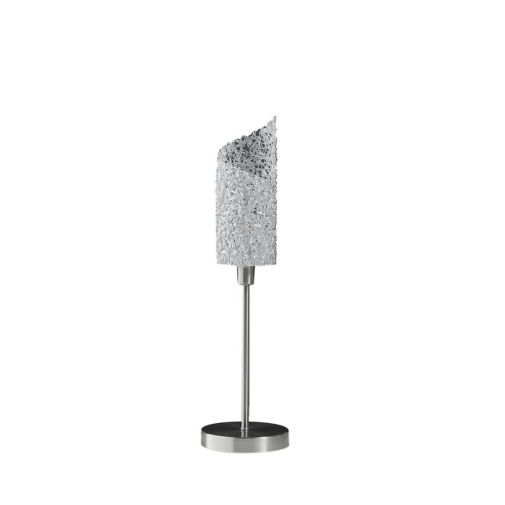 22" In Aldo Upright Concave Aluminum Brush Silver Table Lamp. Picture 1
