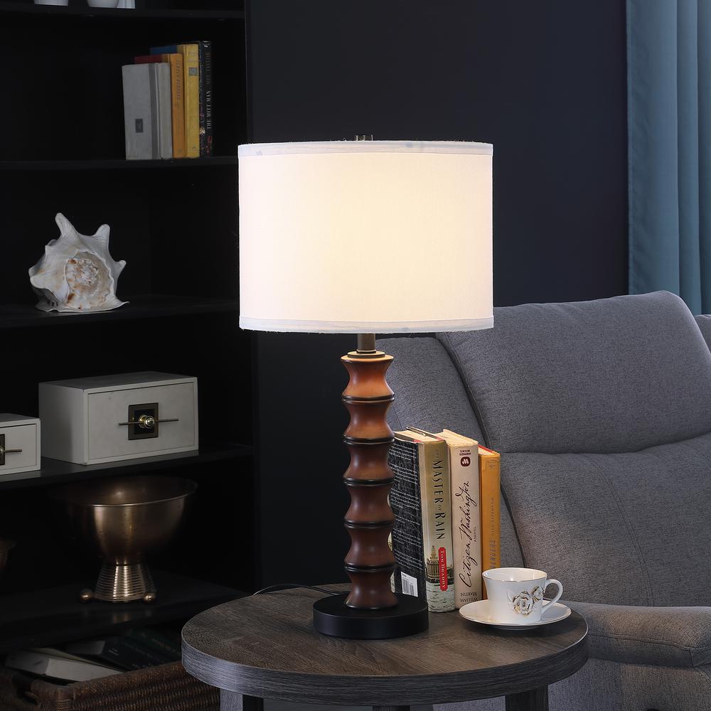 27.5" In Coastal Littoral Wood Insp Modern Table Lamp. Picture 4