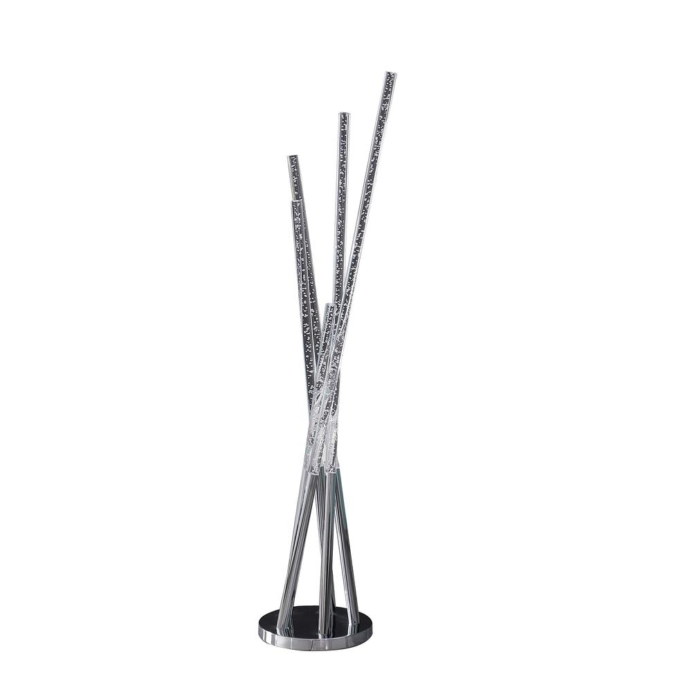 48.75" In Carina Modern 5 Acrylic Upright Legs Stix Led Silver Metal Floor Lamp. Picture 1
