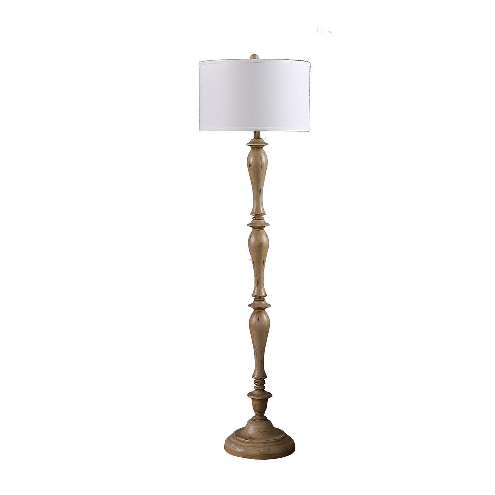 61.5" In Coastal Wood Effect Polyresin Floor Lamp. Picture 1