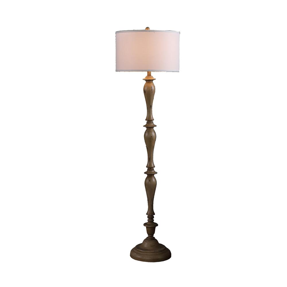 61.5" In Coastal Wood Effect Polyresin Floor Lamp. Picture 2