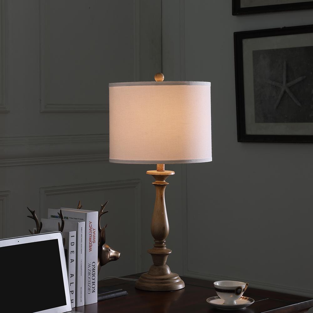 27.5" In Coastal Wood Effect Polyresin Table Lamp. Picture 4