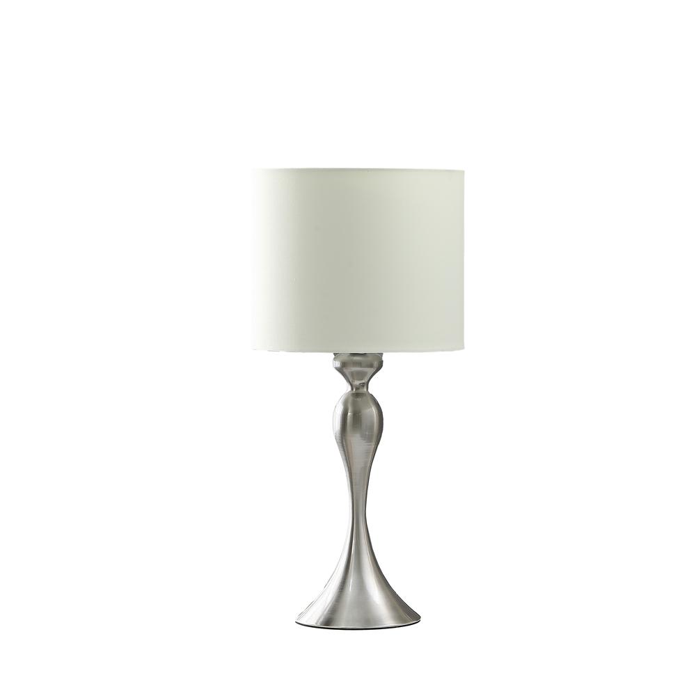 24.5" in BAILEY BRUSHED SILVER MODERN CANDLESTICK METAL TABLE LAMP. Picture 1
