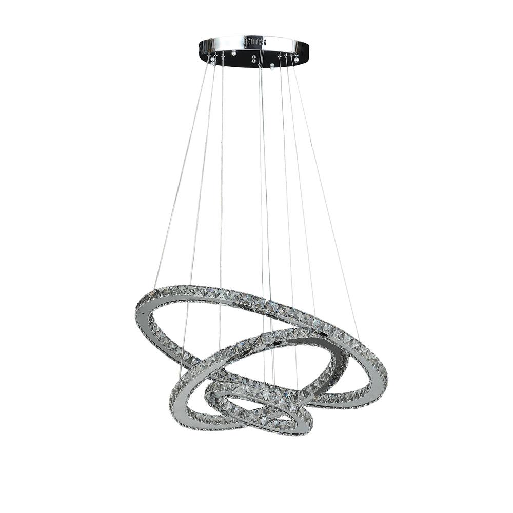 Else Triple Hoop Modern Crystal Stainless Led Remote Control Dimmer Chandelier. Picture 2