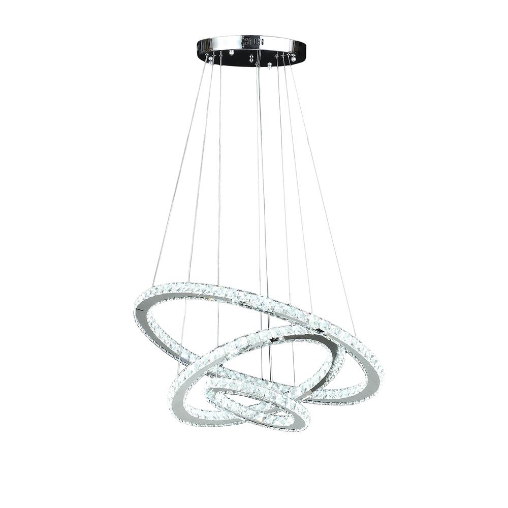 Else Triple Hoop Modern Crystal Stainless Led Remote Control Dimmer Chandelier. Picture 1