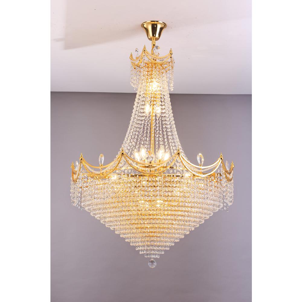 42" In Czar K9 Crystal 22-Led Bulbs Neo Classical Hardwired Chandelier Lamp. Picture 4
