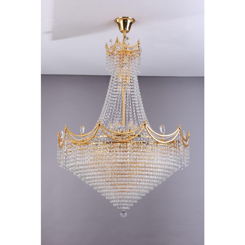 42" In Czar K9 Crystal 22-Led Bulbs Neo Classical Hardwired Chandelier Lamp. Picture 3