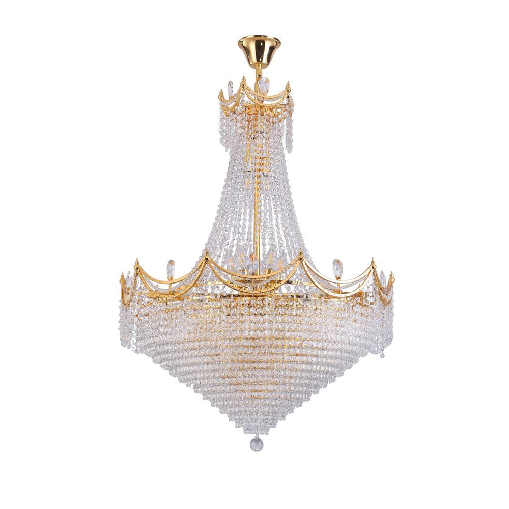 42" In Czar K9 Crystal 22-Led Bulbs Neo Classical Hardwired Chandelier Lamp. Picture 1