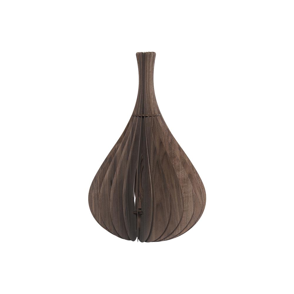 19.75" In Calabash Walnut Wood Ceiling Pendant/Table Lamp. Picture 1