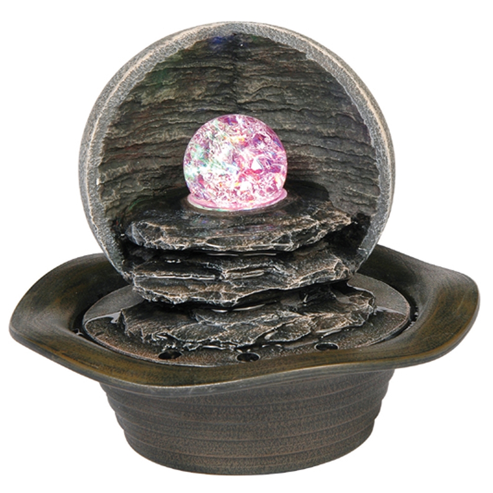 8" Table Fountain With Led Light. Picture 1