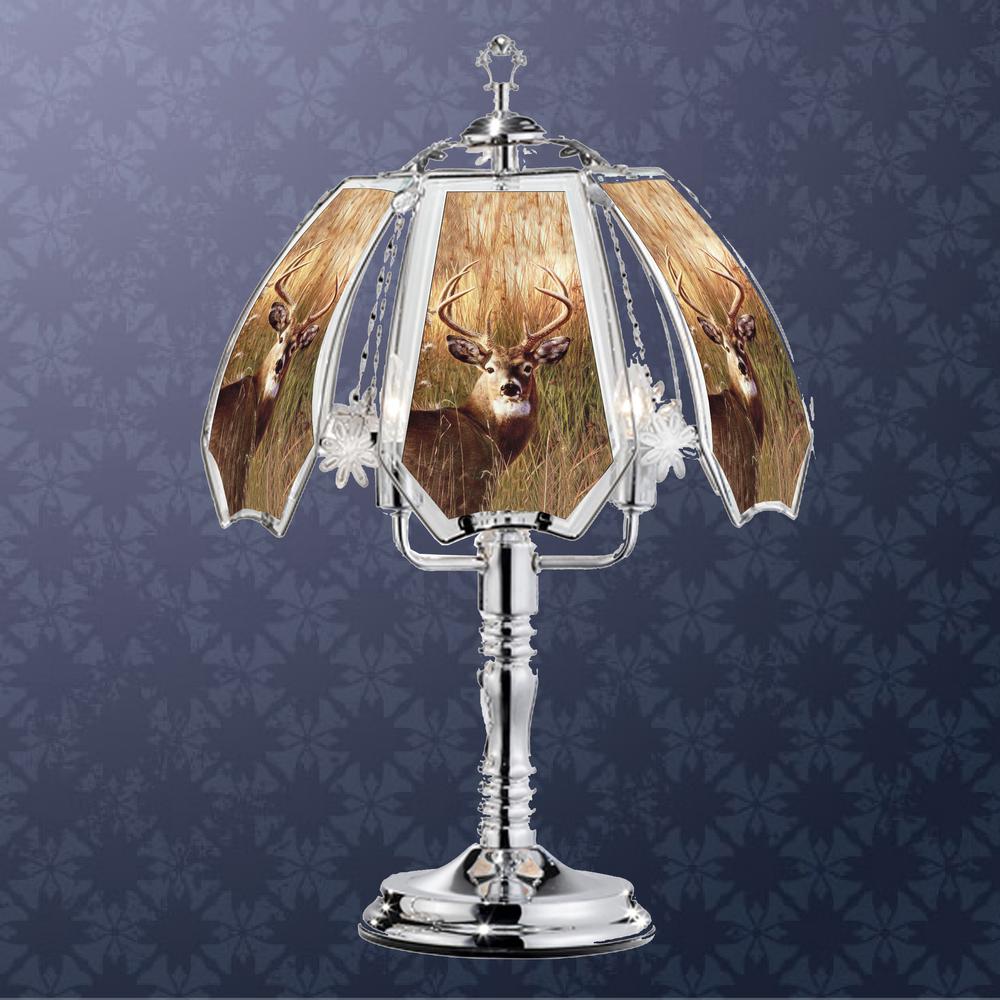 23.5 In Deer Buck Silver Touch-On Lamp. Picture 2