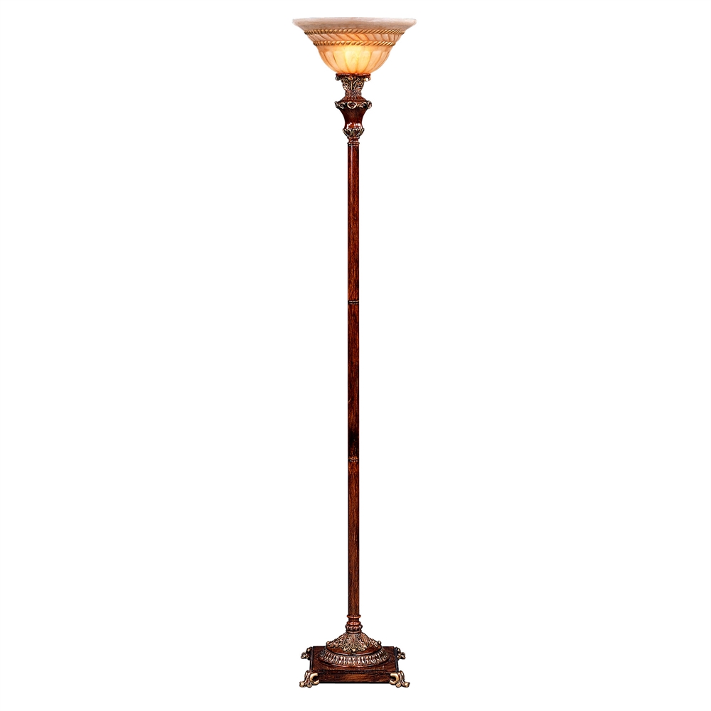 70"H Resemble Wood Torch Lamp. Picture 1