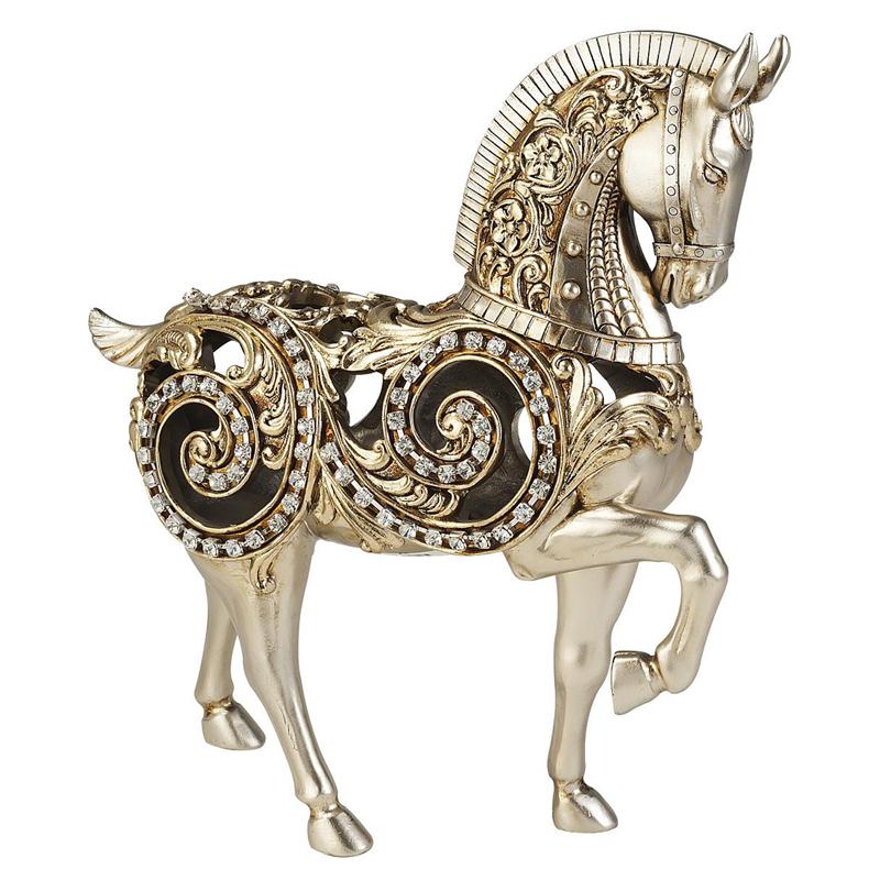 11.50"H Silver Knight Horse Decorative Piece. Picture 1