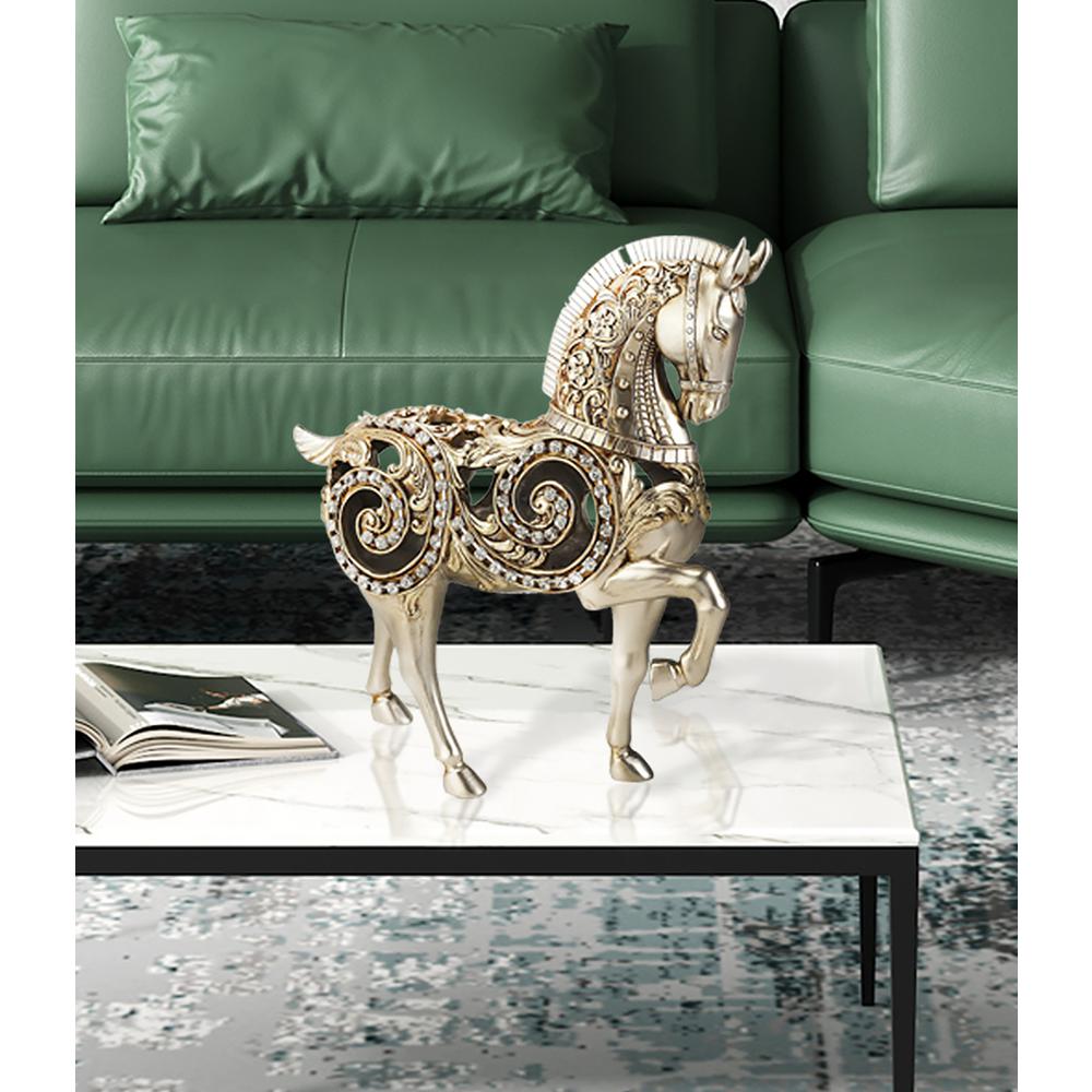 11.50"H Silver Knight Horse Decorative Piece. Picture 2