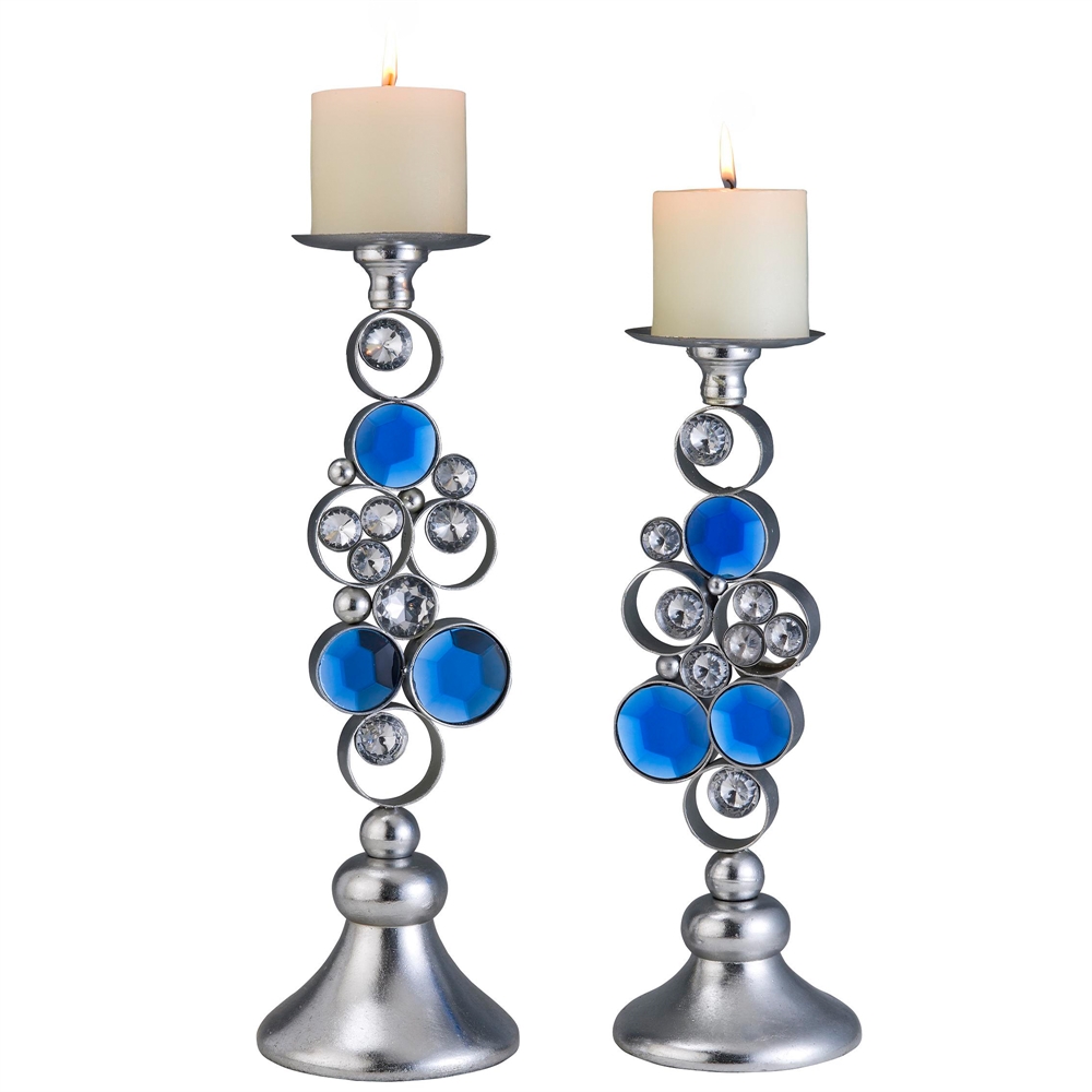 14"/16"H Just Dazzle Candleholder Set, Set of 2. Picture 1