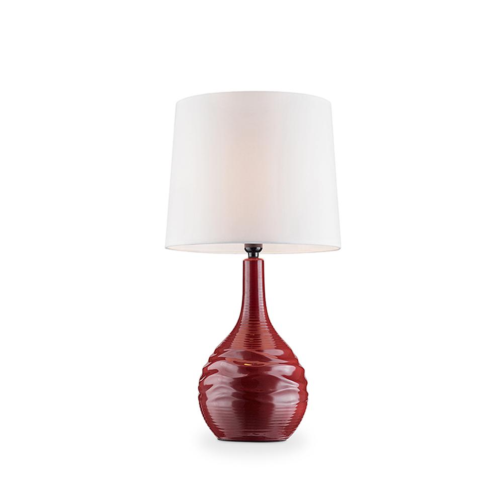 25 In Kapila Red Ceramic Table Lamp. Picture 1