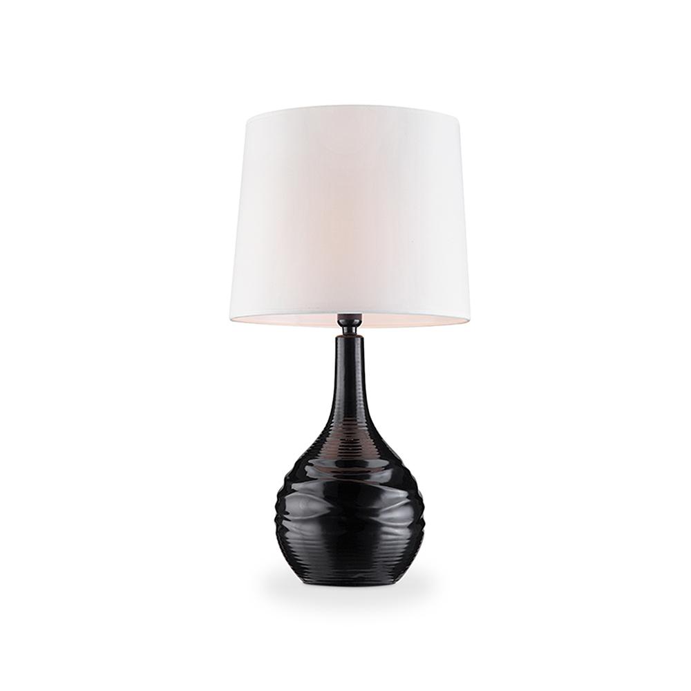 25 In Nisha Black Ceramic Table Lamp. Picture 1