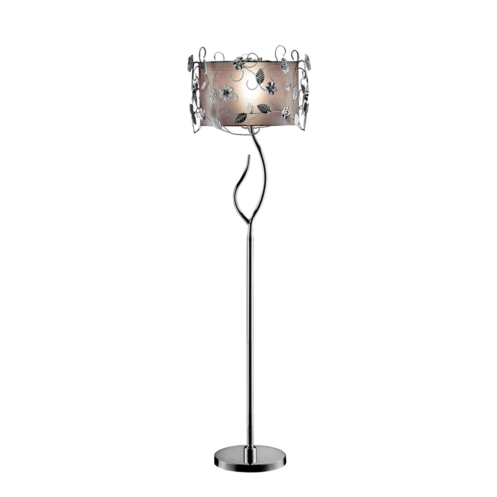 62"H Silver Crystal Floor Lamp. Picture 1