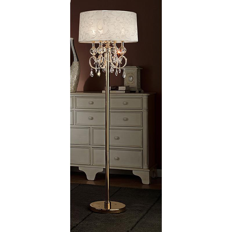 63" In Aurora Barocco Shade Crystal Gold Floor Lamp. Picture 2