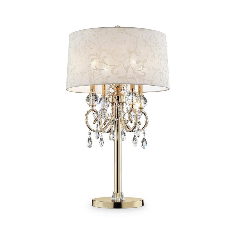 32.5" In Aurora Barocco Shade Crystal Gold Table Lamp. Picture 1