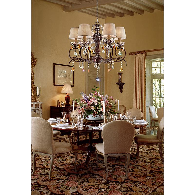 27" In Magnolia Crystal Bronze Ceiling Lamp. Picture 2