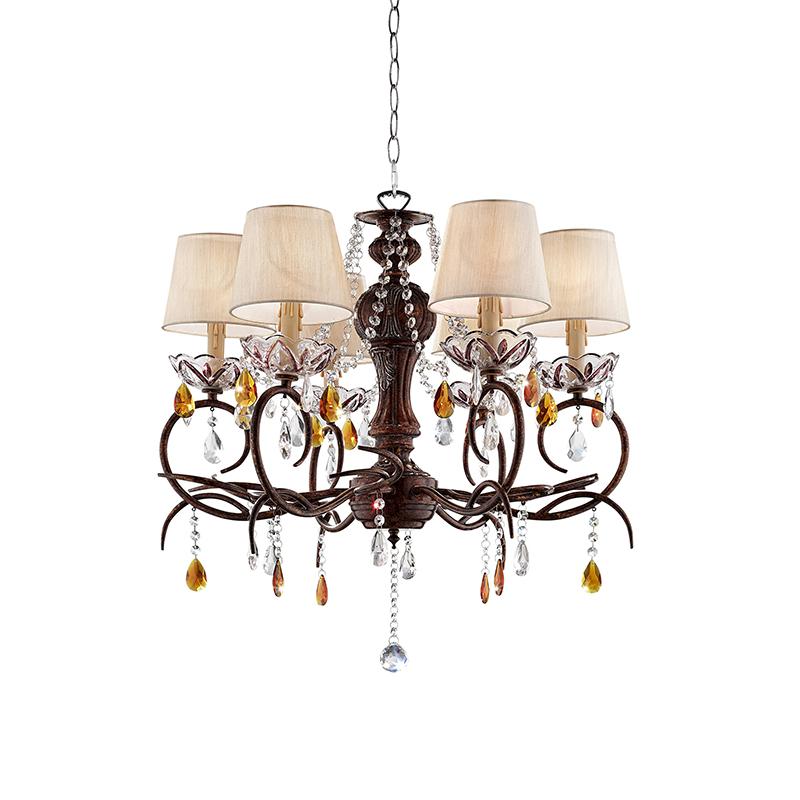 27" In Magnolia Crystal Bronze Ceiling Lamp. Picture 1