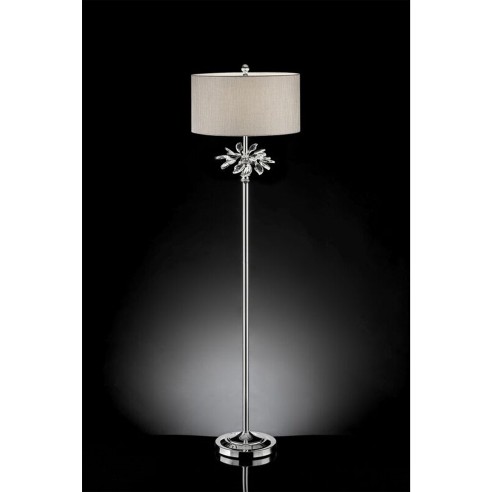 62.25" In Ayana Starburst Crystal Silver Chrome Floor Lamp. Picture 3