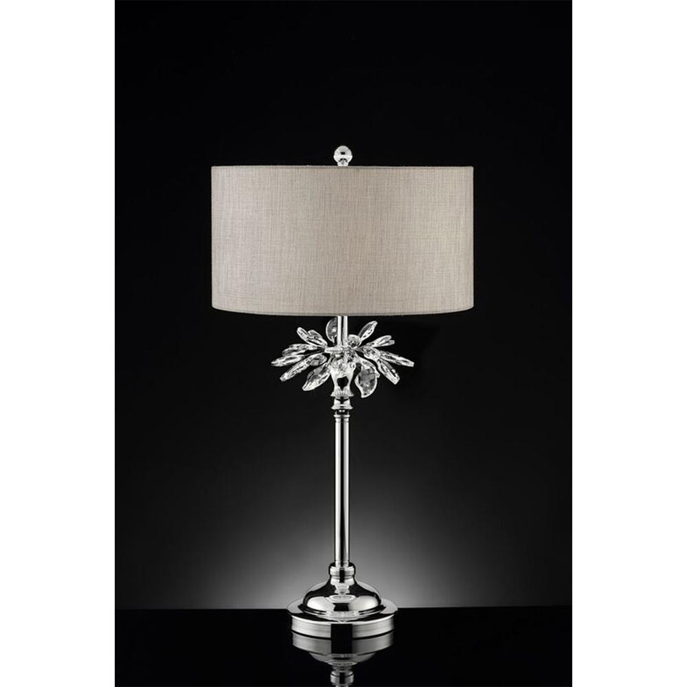 31.5" In Ayana Starburst Crystal Silver Chrome Table Lamp. Picture 3