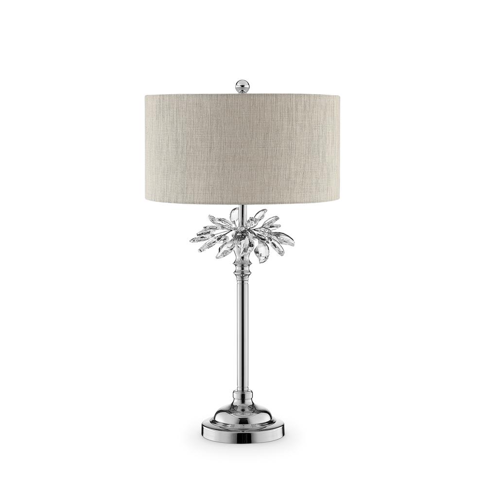 31.5" In Ayana Starburst Crystal Silver Chrome Table Lamp. Picture 1