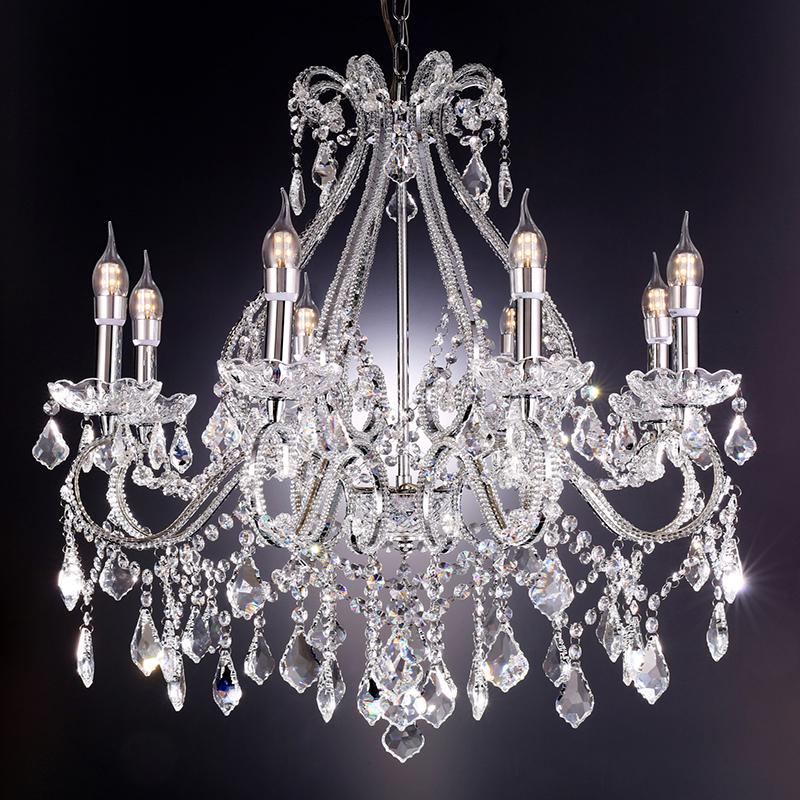 27"W X 28"H Nola Crystal 8-Lights Hard-Wired Chandelier W/ Led Lights. Picture 2
