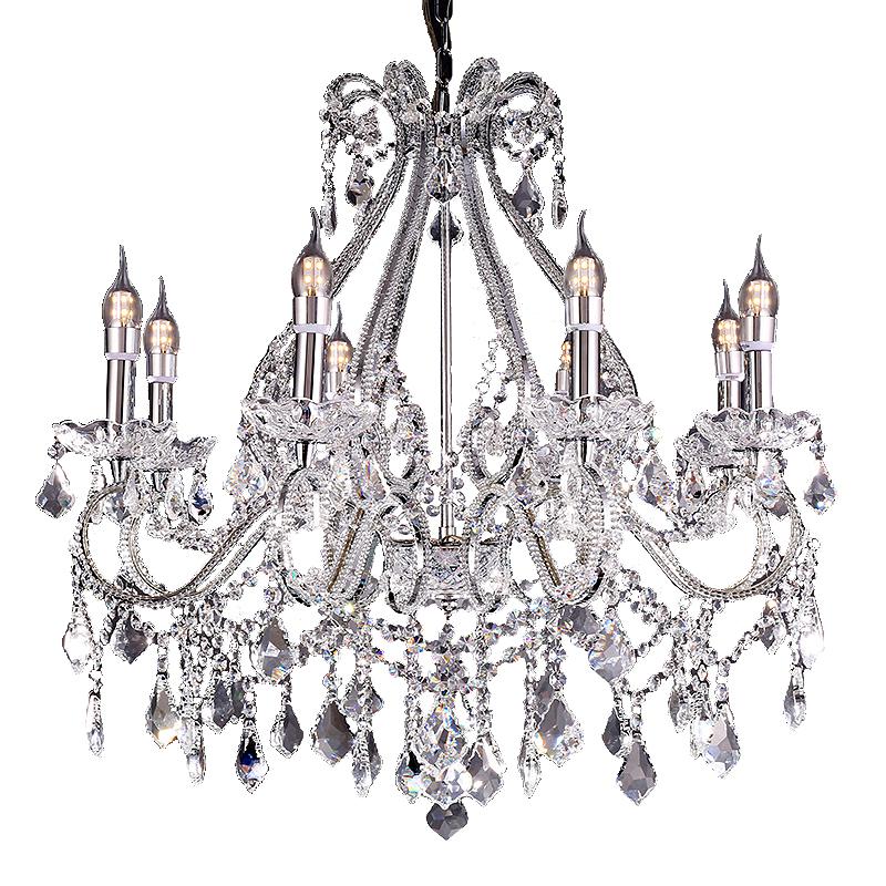 27"W X 28"H Nola Crystal 8-Lights Hard-Wired Chandelier W/ Led Lights. Picture 1