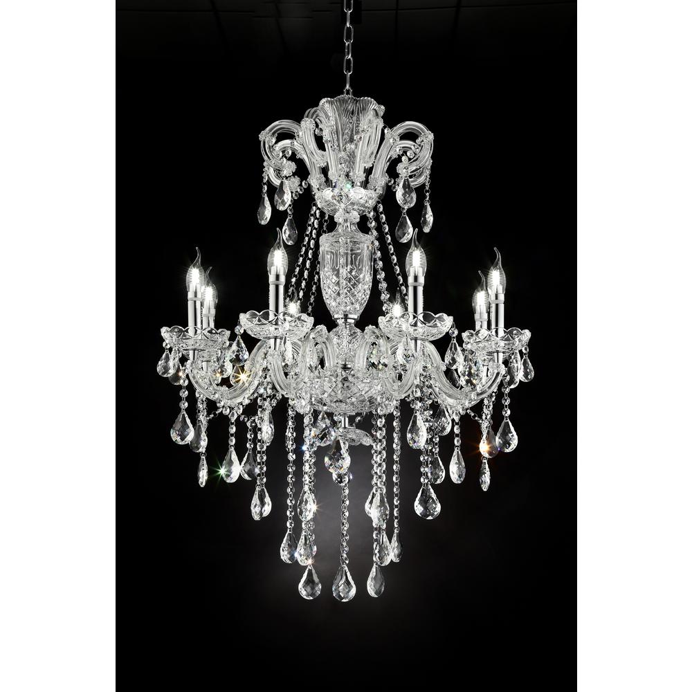 37" In Eilish Silver Crystal 8-Led Light Chandelier. Picture 2